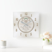 Van White Personalised Huwelijkscadeaus Wedding Cl Vierkante Klok (Huis)