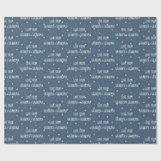 Van White Stars van opa & Grandma Wrapping Paper Cadeaupapier (Vlak)