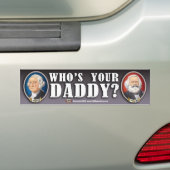 Van wie is je papa? Bumpersticker (Op auto)