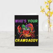 Van wie je Crawdad Crawfish Jester Beads Funny Ma Kaart (Gele Bloem)