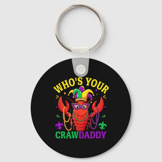 Van wie je Crawdad Crawfish Jester Beads Funny Ma Sleutelhanger (Voorkant)