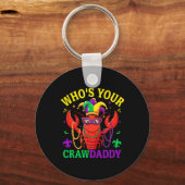 Van wie je Crawdad Crawfish Jester Beads Funny Ma Sleutelhanger (Voorkant)