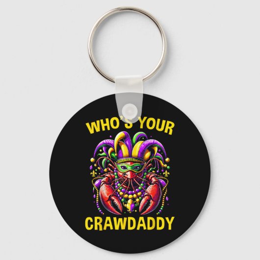 Van wie je Crawdad Crawfish Jester Beads Funny Ma Sleutelhanger (Voorkant)