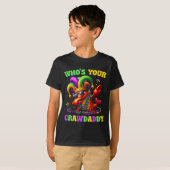 Van wie je Crawdad Crawfish Jester Beads Funny Ma T-shirt (Voorkant volledig)