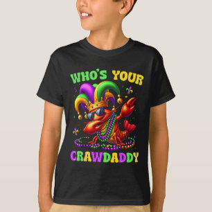 Van wie je Crawdad Crawfish Jester Beads Funny Ma T-shirt