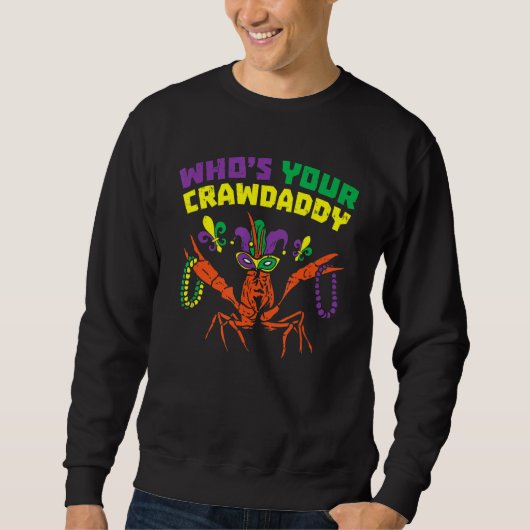 Van wie je Crawdad Crawfish Jester Beads Funny Ma Trui (Voorkant)