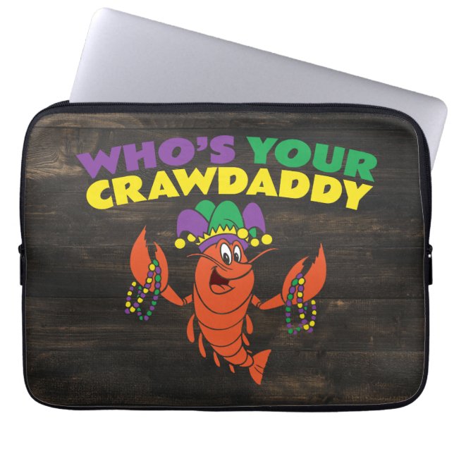 Van wie je Crawdad Crawfish Mardi Gras Funny is Laptop Sleeve (Voorkant)