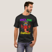 Van wie je Crawdad kruipt Jester Beads Mardi Gr T-shirt (Voorkant volledig)