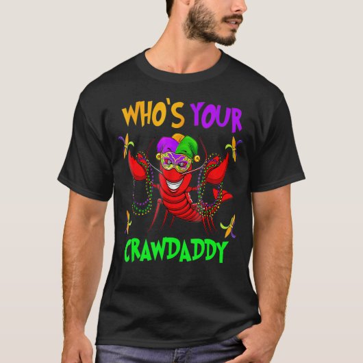 Van wie je Crawdad kruipt Jester Beads Mardi T-shirt (Voorkant)