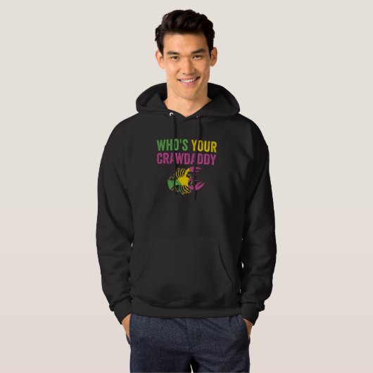 Van wie je Crawpapa Mardi Gras Crawfish Hoodie (Voorkant volledig)
