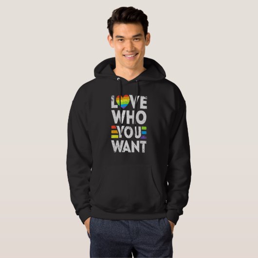 Van wie je wil dat Gay Pride Mannen Vrouwen Regenb Hoodie (Voorkant volledig)