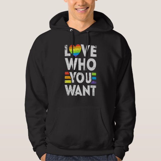 Van wie je wil dat Gay Pride Mannen Vrouwen Regenb Hoodie (Voorkant)