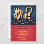 Van wie? Murder Mystery Party Invitation Kaart (Achterkant)