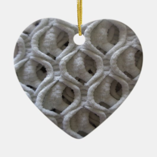 Van-wit gekleurde haakjes bekijken keramisch ornament (Voorkant)