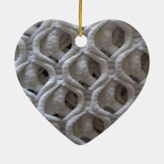 Van-wit gekleurde haakjes bekijken keramisch ornament (Achterkant)