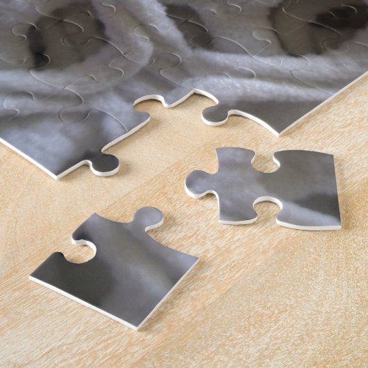 Van-wit gekleurde haakjes bekijken legpuzzel (Zijkant)