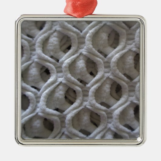 Van-wit gekleurde haakjes bekijken metalen ornament (Voorkant)