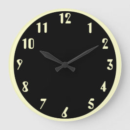 Van wit op zwart grote klok