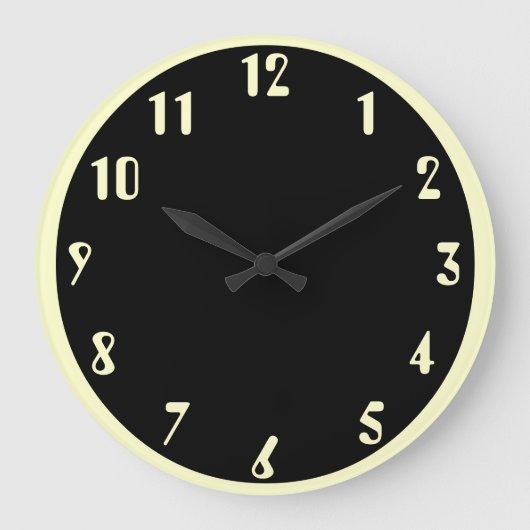 Van wit op zwart grote klok (Voorkant)
