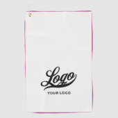 Van wit + Roze grensBedrijf de BedrijfsKlant van d Golfhanddoek (Voorkant)