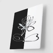 Van Yin de Zwarte Witte Lotus Bloesem van Yang Vierkante Klok (Hoek)