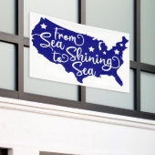 Van Zee naar Shining Zee - Patriottische USA Kaart Spandoek (Buitenkant Gebouw)