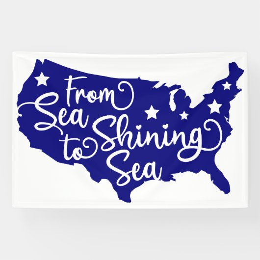 Van Zee naar Shining Zee - Patriottische USA Kaart Spandoek (Horizontaal)