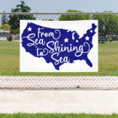 Van Zee naar Shining Zee - Patriottische USA Kaart Spandoek (Insitu)