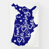 Van Zee naar Shining Zee - Patriottische USA Kaart Spandoek (Verticaal)