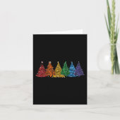 Van Zes LHBTQ Pride Regenboog Kerstbomen Vector Kaart (Voorkant)