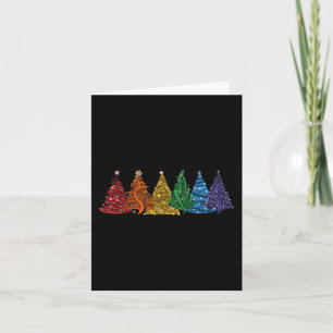 Van Zes LHBTQ Pride Regenboog Kerstbomen Vector Kaart