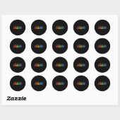 Van Zes LHBTQ Pride Regenboog Kerstbomen Vector Ronde Sticker (Vel)