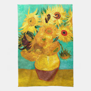 Van zonnebloemen (F455) Van Gogh het Fine Art. Theedoek