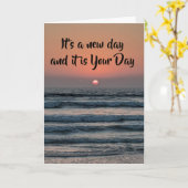 "VAN ZONSOPGANG TOT ZONSONDERGANG FIJNE VERJAARDAG KAART (Gele Bloem)