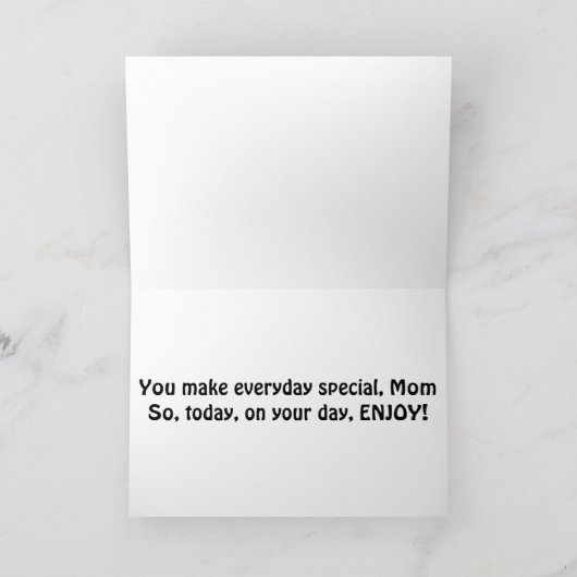 VAN ZOON TOT MOEDER OP VERJAARDAG KAART (Binnen)