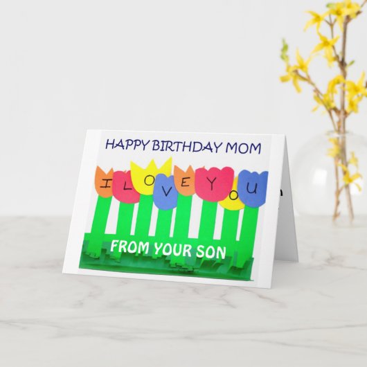 VAN ZOON TOT MOEDER OP VERJAARDAG KAART (Gele Bloem)