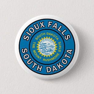 Van Zuid- Sioux Falls Dakota Ronde Button 5,7 Cm
