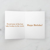 Van zuster tot broertje/kleine kuikens Verjaardag  Feestdagen Kaart (Binnen)