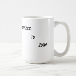 "Van Zzz naar Zoom" T-shirt - Koffiekopje gezicht  Koffiemok