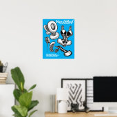 Vana DeVinyl™/Exotische Modes/Blauwe Poster (Thuiskantoor)