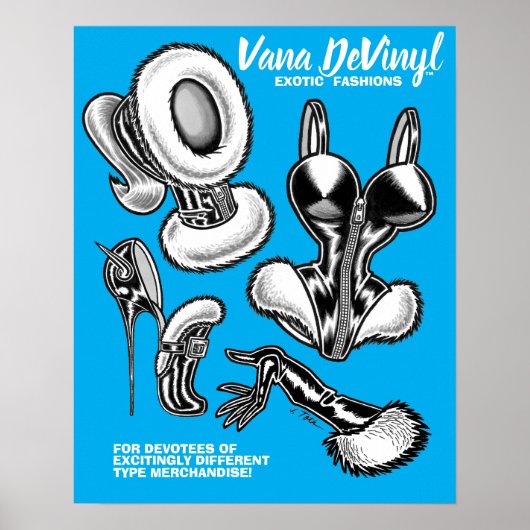 Vana DeVinyl™/Exotische Modes/Blauwe Poster (Voorkant)