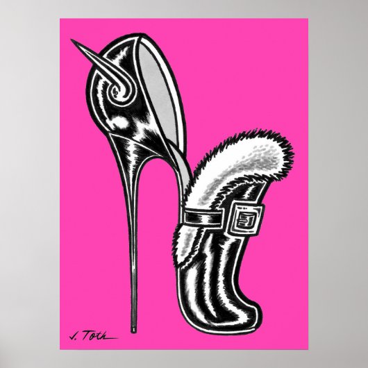 Vana DeVinyl™/Fun-Fur Trimmed, Spike Heel Poster (Voorkant)