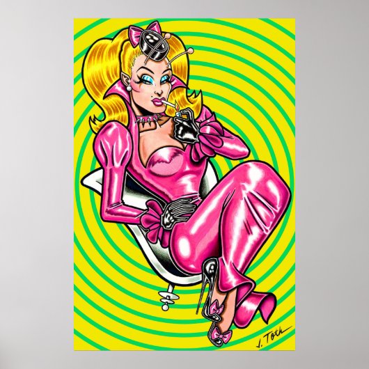 Vana DeVinyl™ / in roze rubber Poster (Voorkant)
