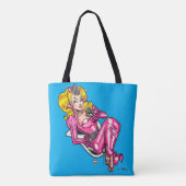 Vana DeVinyl™ /  in roze rubber Tote Bag (Achterkant)