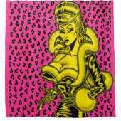 Vana DeVinyl™/Leopard print douchegordijn (Voorkant)