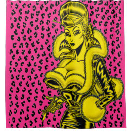 Vana DeVinyl™/Leopard print douchegordijn