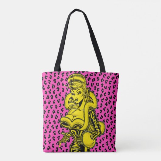 Vana DeVinyl™/Leopard Print Tote Bag (Achterkant)