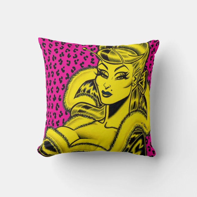 Vana DeVinyl™/Luipaardprint Kussen (Voorkant)