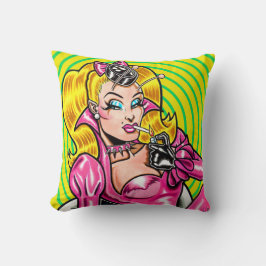 Vana DeVinyl™/Pretty in Pink Rubber Throw Kussen