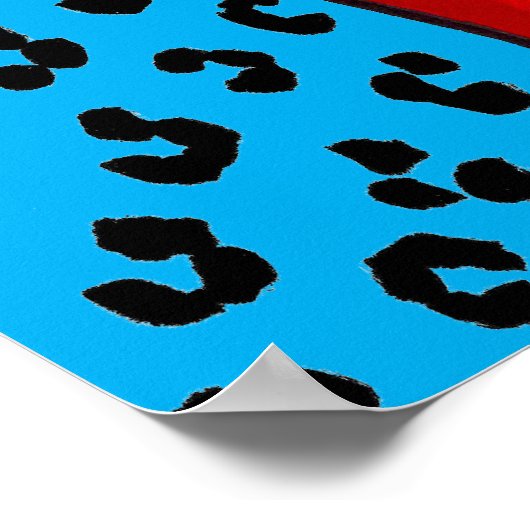 Vana DeVinyl™/Rood Vinyl Jurk/Blauw Poster (Hoek)